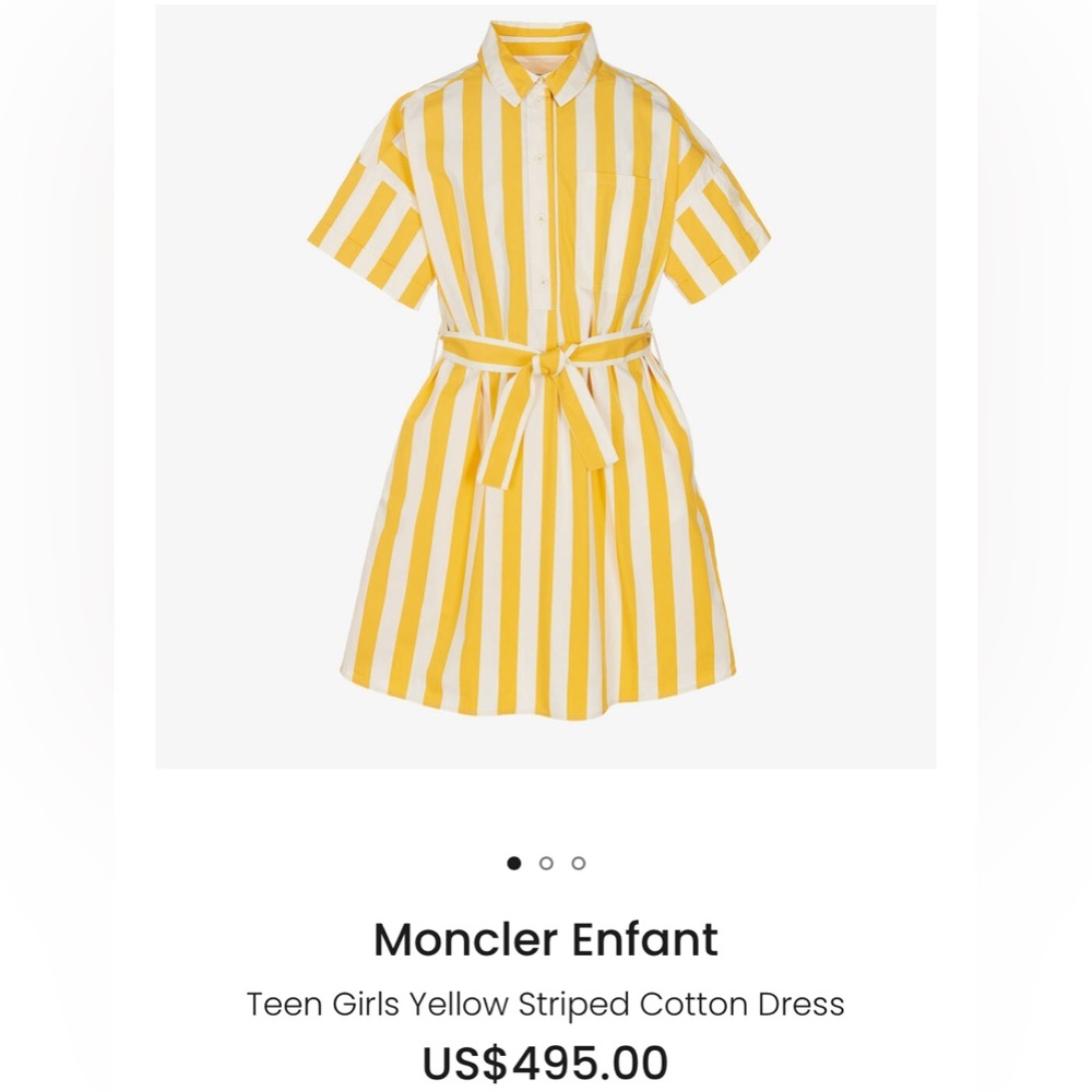 Brand new Girls Yellow Striped Cotton Dress